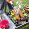 Barbecue Net Stainless Steel Barbecue Grilling Basket Fish Shrimp Vegetable Steak Meat Shrimp Folding Grilling Net BBQ Rack Tool.