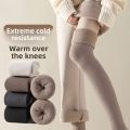 2 Pairs Knee High Socks for Women Winter Thick Warm Fleece Lined Over Knee Stockings Long Socks. 