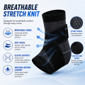 Adjustable Ankle Support Brace Compression Sleeve Wrap Strap Breathable Knit Stabilizer for Sports Running Training Adult Unisex. 