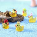 10/20/30PCS Mini Fluorescent Yellow Duck Ornament Miniature Figures Tiny Resin Handicraft Micro Landscape Dollhouse Decoration. 