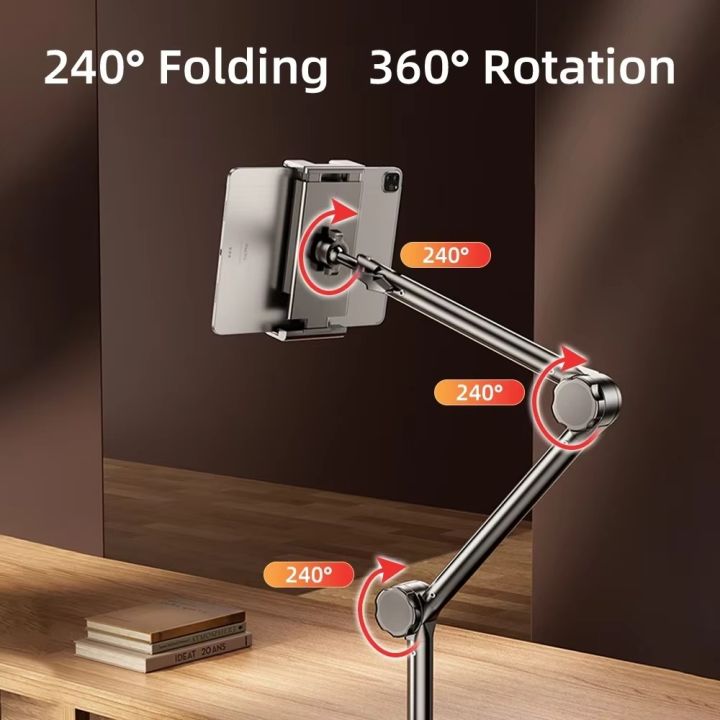 Lazy%20Phone%20Holder%20360%C2%B0%20Rotating%20Tablet%20Stand%20Holder%20Adjustable%20for%20iPad%20Cellphone%204-13%20inch%20Bed%20Floatable%20Arm%20Clip%20Stand%20-%20Image%203