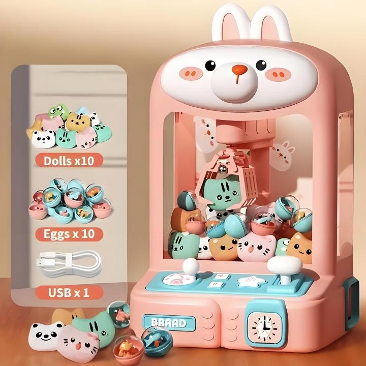 Children Doll Vending Machine Toys DIY Twisted Egg Plush Prizes Vending Mini Claw Doll Machines Birthday Christmas for Kids
