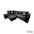 Elegant design 7 seater L shaped sofa with table customise. 
