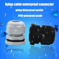 Waterproof Joint Cable Gland Plastic Cable Entry IP68 PG7 PG9 PG11 PG16 White Black Nylon Plastic Connector.