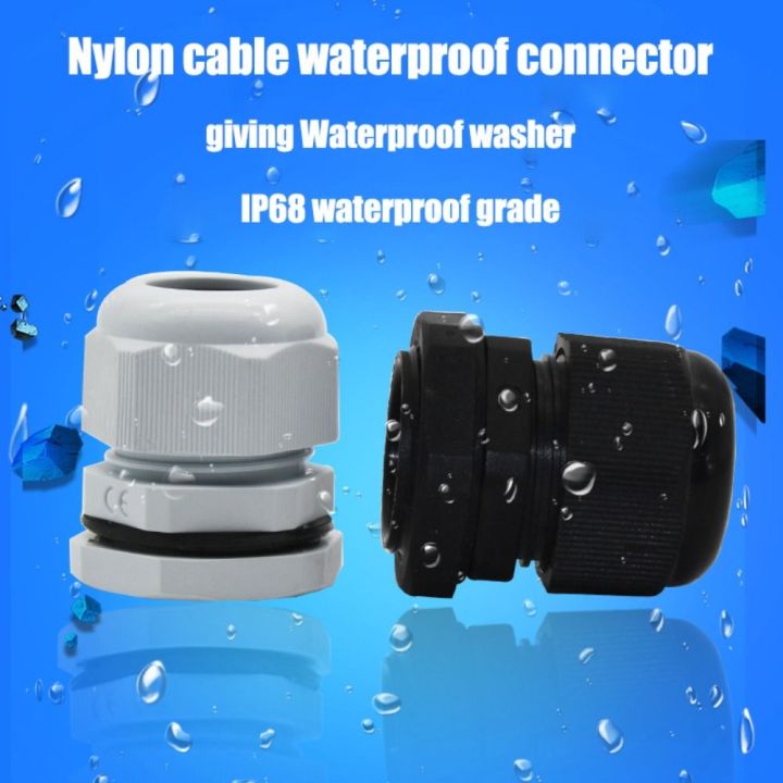 Waterproof Joint Cable Gland Plastic Cable Entry IP68 PG7 PG9 PG11 PG16 White Black Nylon Plastic Connector