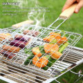 Barbecue Net Stainless Steel Barbecue Grilling Basket Fish Shrimp Vegetable Steak Meat Shrimp Folding Grilling Net BBQ Rack Tool.
