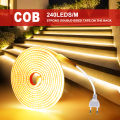 AC 220V COB Strip IP65 Waterproof 10CM Cut 240Leds/M 3000K 4000K 6000K Home Decor Flexible Ribbon Rope Tape LED Light. 