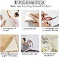 3D Peel & Stick Foam Wall Panels, 6 Sheets Cover 30 sq feet, Self Adhesive Decorative Wallpaper for Living Room Wall Decoration, Gold. 