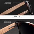 BARCUR Natural Wooden Sunglasses Polarized Mens Sun Glasses Black Walnut Eyewear UV400 Protection. 