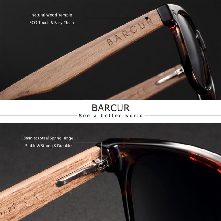BARCUR%20Natural%20Wooden%20Sunglasses%20Polarized%20Mens%20Sun%20Glasses%20Black%20Walnut%20Eyewear%20UV400%20Protection%20-%20Image%203