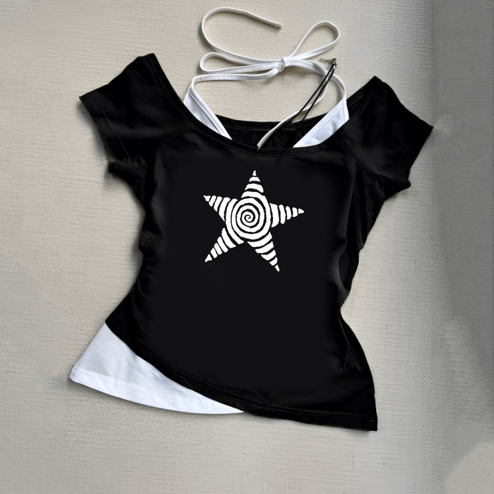 Women's%20Harajuku%202025%20Summer%20Casual%20T-Shirt%20Y2K%20Retro%20Streetwear%20Halter%20Neck%20Print%20Fake%20Two-Piece%20Set%20Fashionable%20Street%20Style%20-%20Image%204