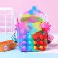 Girls Toys Silicone Cute Unicorn Messenger Bag Coin Purse Children's Decompression Pop Fidget Toys. 