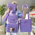 4 / 5 pcs aesthetic Preppy  Backpack Set of multiple. 