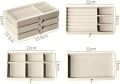 Acrylic 3 Drawers Shelf Velvet Jewellery Box Organizer 3 Multifunctional Trays Shelves for Bracelets Earrings Rings Pendant Watches for Gifting Women. 