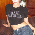 Rhinestones Aesthetic God's Favorite Women Y2k Clothes Vintage Tops Fairy Grunge Graphic T Shirts Slim Short Sleeve Crop Top. 