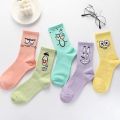 Cartoon SpongeBobs Women's Socks High Quality Fashion Men's Women Sock Printed Casual Hip-Hop Personality Adult Couple Stockings.