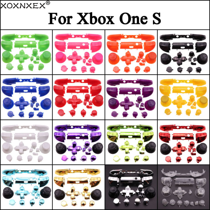 1set Full Chrome Button Replacement For Xbox One S Handle Dpad ABXY Trigger Grips stick Parts for Xbox One S Slim Controller