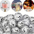 10pcs Mini Disco Ball Ornaments Reflective Glass Silver Baubles for Mardi Gras Disco Party Decor Sparkling Christmas Tree Gift. 