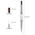 1/2/3Pcs Double Ended Nail Art Brush Set Oval Gel Liner Poly Gel with Steel Pusher Rhinestone Handle French Manicure UV Gel.