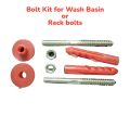 MS Bolt Kit For Wash Basin, Wall Rack, Multipurpose Bolt Kit Mild Steel. 