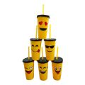 Cute Emoji Straw Drinking Glass For Kids. 