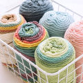 (1pc)5-strand Milk Cotton Segment Dyed Rainbow Cotton Hand Woven Wool Scarf Pillow Blanket Material Wool. 