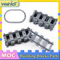 10pcs/50pcs City Straight/Curved Rails Trains Tracks Assembled Building Blocks Parts Railways DIY 53400/53401 Toys MOC Bricks. 