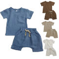 2 Pieces Babies Outfit Set Cotton Newborn Baby Girl Clothes Boys Toddler Romper T-shirts and Shorts Infant Design Soft Clothes. 