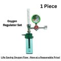 Oxygen Regulator with Humidifier Bottle & Flowmeter Tube – Complete Set or Individual Parts – Adjustable Pressure Reducer with Safety Valve (1-15 L/Min) – Precise Oxygen Flow, Comfortable Breathing & Moisture Support – For Home & Medical Oxygen Therapy. 