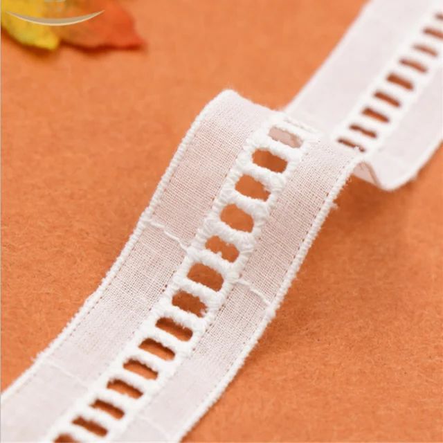 2.5%20cm%204%20yards%20Vintage%20Cotton%20Lace%20Hollowed%20Embroidery%20Floral%20Edge%20Trimming%20Ribbon%20Craft%20Clothing%20Accessories%20and%20Wedding%20Bridal%20Decoration%20(White)%20-%20Image%202