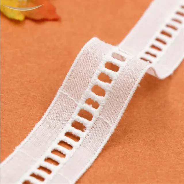 2.5%20cm%204%20yards%20Vintage%20Cotton%20Lace%20Hollowed%20Embroidery%20Floral%20Edge%20Trimming%20Ribbon%20Craft%20Clothing%20Accessories%20and%20Wedding%20Bridal%20Decoration%20(White)%20-%20Image%202