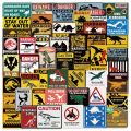 60PCS Cool Jurassic World Signs Dinosaur Park Stickers DIY Stickers Scrapbooking Phone Luggage Skateboard Waterproof Decals.