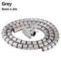 Universal 2M Flexible Black Cable Protector Wrap Line Coiled Management Tube for Office Wire Cord Organizer Cover Sleeve. 
