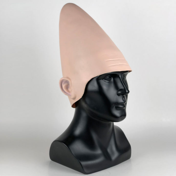 Conehead%20Conical%20Alien%20Mask%20Cap%20Cosplay%20Fake%20Eagg%20Shaped%20Skin%20Latex%20Helmet%20Halloween%20Carnival%20Purim%20Party%20Costume%20Props%20-%20Image%203