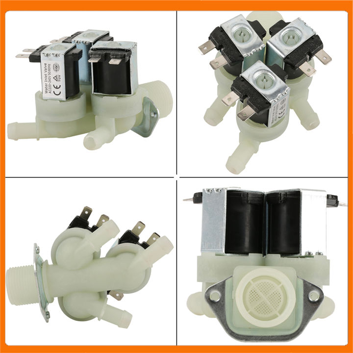 Electric Solenoid Valve, 3 Way Water Inlet N/C Normal Closed Electric ...