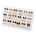 Wholesale 36Pairs/18pairs Mixed Styles Rhinestone Sun Flower Geometric Animal Plastic Stud Earrings Set For Women Girls Jewelry. 