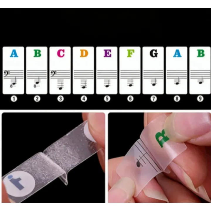 Transparent%20Piano%20Keyboard%20Stickers%2049/54/61/88%20Key%20Detachable%20Music%20Decal%20Notes%20Electronic%20Piano%20Piano%20Spectrum%20Sticker%20Symbol%20-%20Image%202