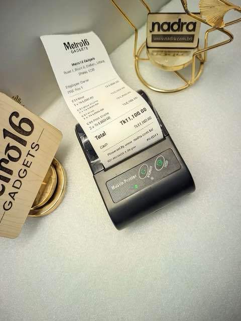 Mobile Printer (58mm)  2-inch Thermal Receipt Printer Portable POS Billing - USB & Bluetooth Connectivity, ESC/POS Compatible with Android, iOS, and Windows  Perfect for Retail Shops, Small Businesses, and Restaurants  Nadra MTP-2