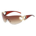 Cycling Rimless Y2K Sunglasses Men Women Trendy Gradient 2000'S Wrap Around Sun Glasses Punk One Piece Goggles Fashion Shades.