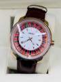 Men’s Quartz Wrist Watch – Black Dial, Leather Strap, Autograph Function, Analog Display. 