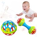 2pcs Set Soft glue Dumbbell +Ball Baby Hand Teether With jhunjhuni CN. 