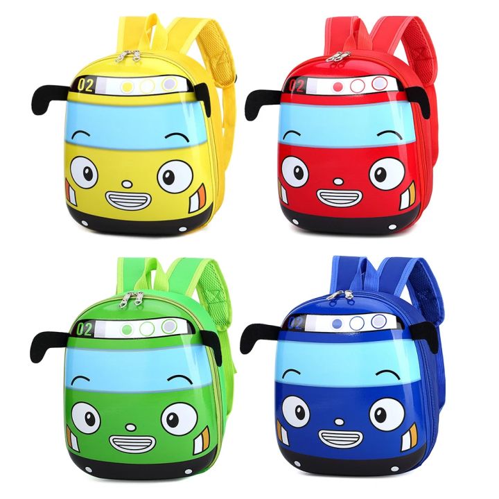 Cute 3D Cartoon Bus Kindergarten Children School Bag Backpack Girls Boys Satchel