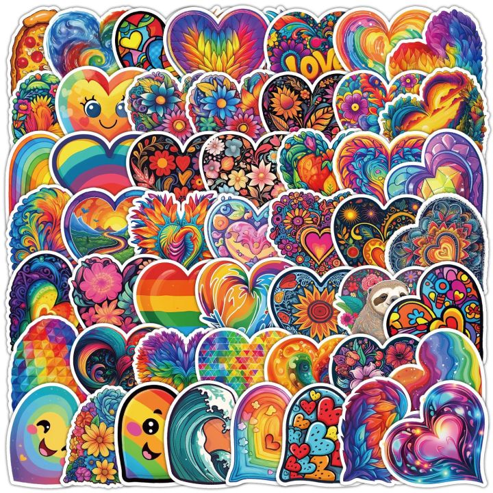 50PCS Colorful Love Doodle Stickers for Cars, Mobile Phones, Water Cups ...