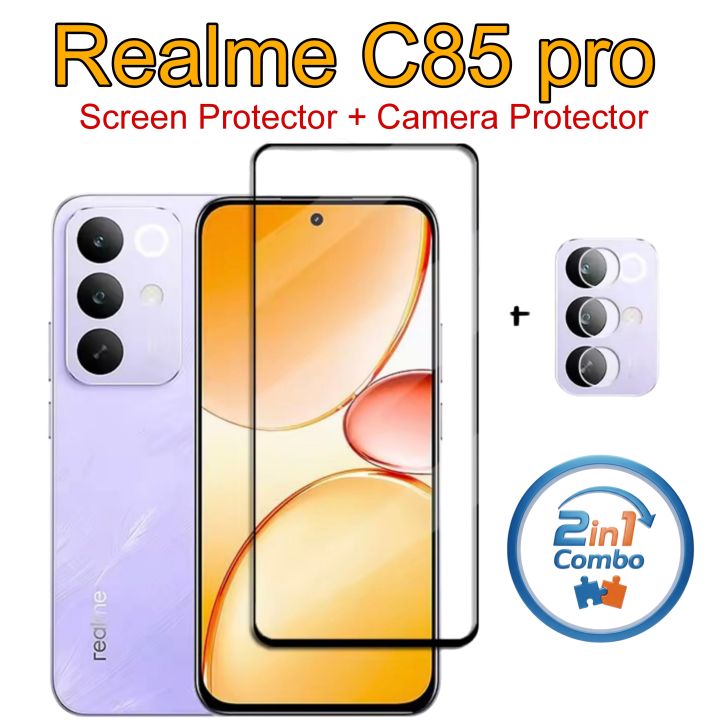 2in1 Combo For Realme C85 pro Fingerprint Support Screen Protector Camera Protector