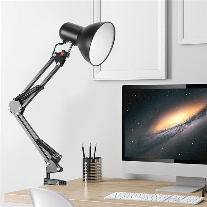 Home%20EU%20US%20Plug%20Flexible%20Swing%20Arm%20Clamp%20Mount%20Lamp%20Office%20Studio%20E27/E26%20Bulb%20Table%20Black%20Desk%20Light%20AC85-265V%20Led%20Bulb%20Lamps%20-%20Image%203