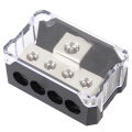 Auto Junction Box for Car Audio Stereo Amplifier 4GA Out Distribution Blocks Multi-functional 4 Way Ground Box.