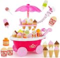 Ice Cream Toy Cart Play Set for Kids - Pretend Play Food -.