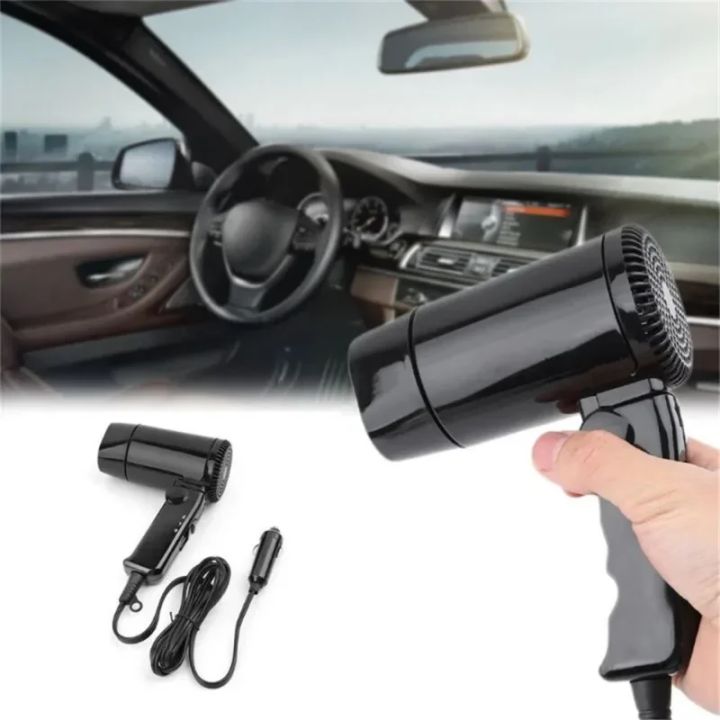 12V Car Folding Hair Drier Car Mini Blow Dryer Portable Hot Cold in Car Blower Window Defroster for Travel Camper RV SUV