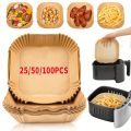 25/50/100pcs Oil-Proof Non-Stick Disposable Square Papers for Frying Baking Cooking, Versatile Air Fryer Parchment Paper Liners. 