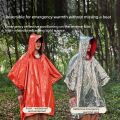 1-10PCS Emergency Rain Poncho Thermal Foil Blanket for Outdoor Survival Cold Weather Protection and First Aid Supply.